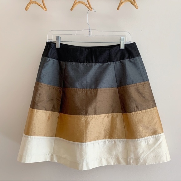 Plenty by Tracy Reese Colorblock Silk Skirt Sz 12 - Picture 2 of 5